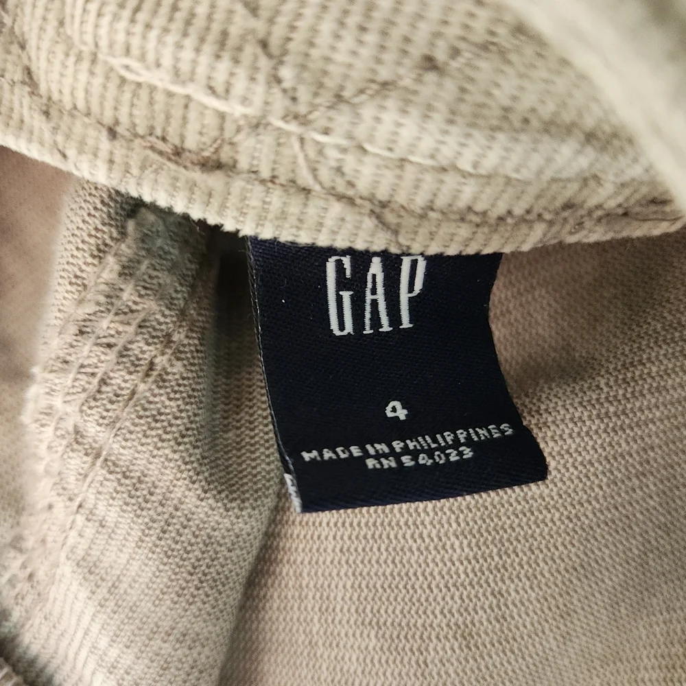 GAP Y2K Button-Front Corduroy Mini Skirt in Taupe Tan Small 4 Cotton